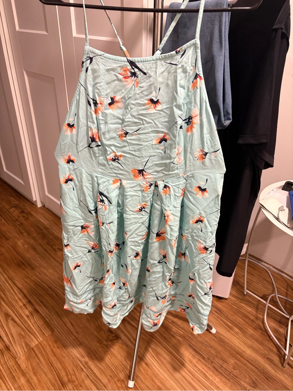Girls Mint Floral Spaghetti-Strap Sundress